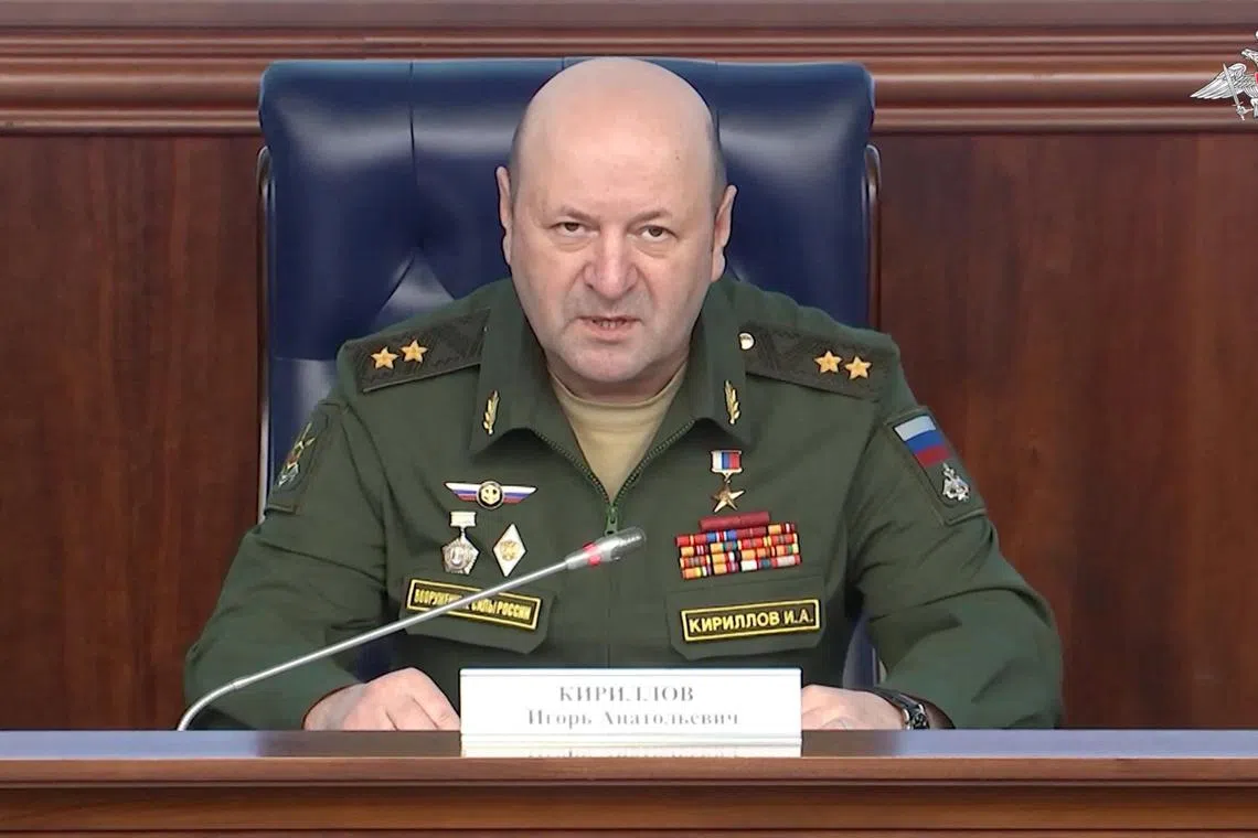 现年54岁的基里洛夫（Igor Kirillov）是俄罗斯2022年2月对乌克兰发动进攻以来，在莫斯科遇害的最高级别将领。（路透社档案照片）