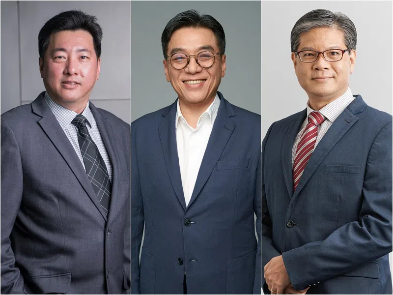 新加坡金字品牌奖推介会主讲嘉宾是（左起）四星工业公司首席执行官林法成、JR Life Sciences创办人兼执行董事长王全益，以及新加坡社科大学商学院副教授刘光前。（受访者提供）