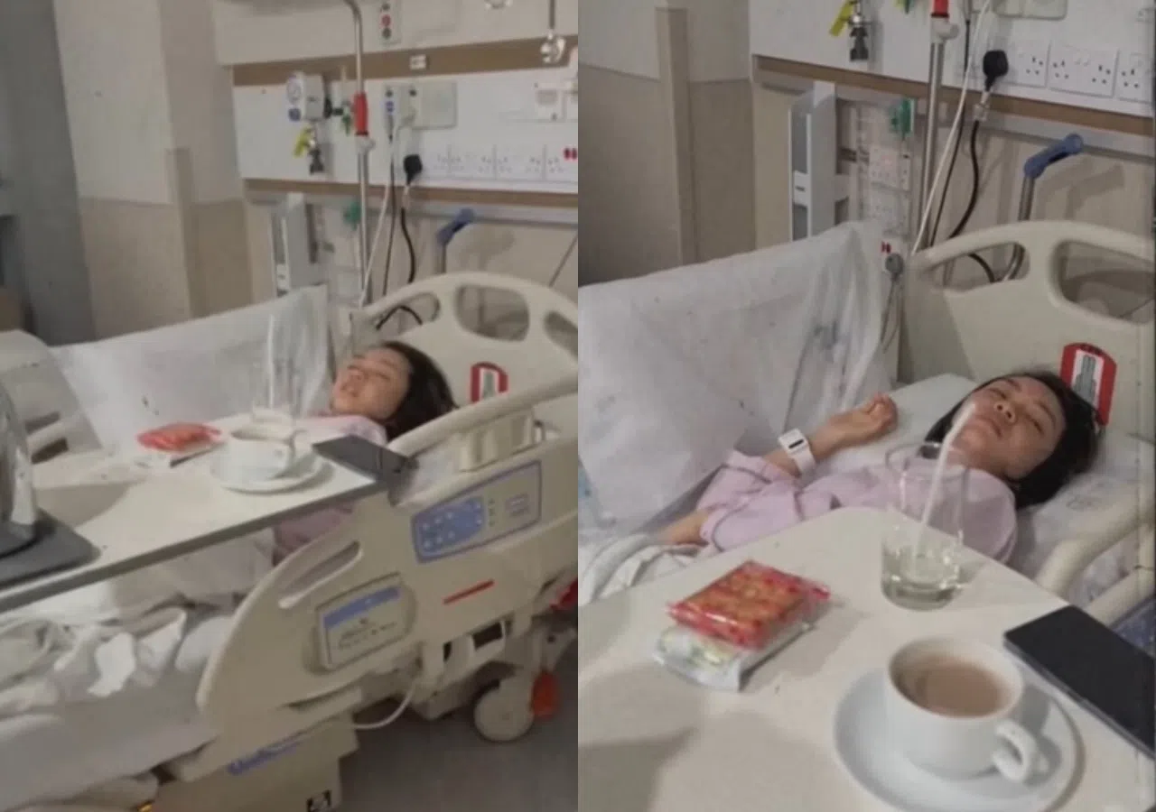 黄暄婷在病床上虚弱的样子让粉丝担心。（取自黄暄婷IG）