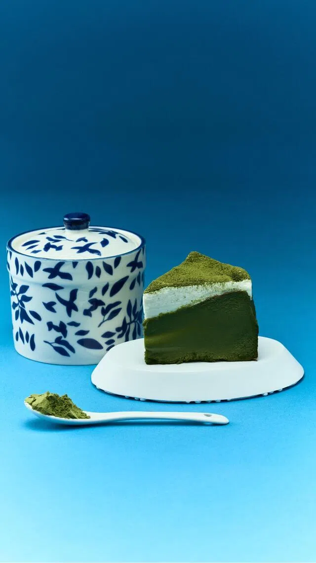 抹茶巴斯克芝士蛋糕，散发抹茶的清新回甘。（咖啡馆提供）