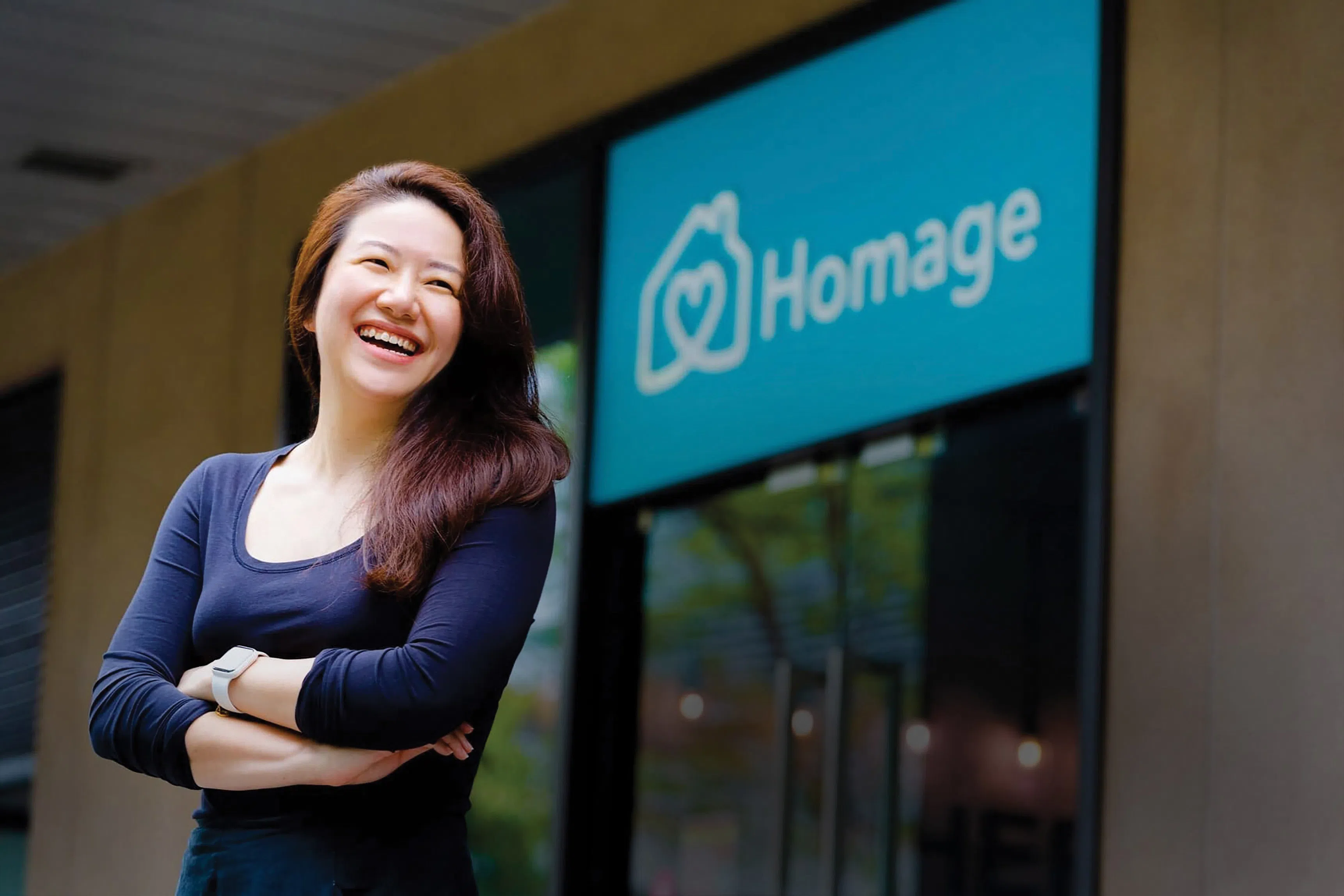 家恩（Homage）联合创办人和首席执行官郑彬彬：家恩的解决方案旨在应对与老龄化有关的紧迫挑战，包括确保年长者能在家中或疗养中心获得及时和收费合理的专业护理服务。（图/家恩提供）
