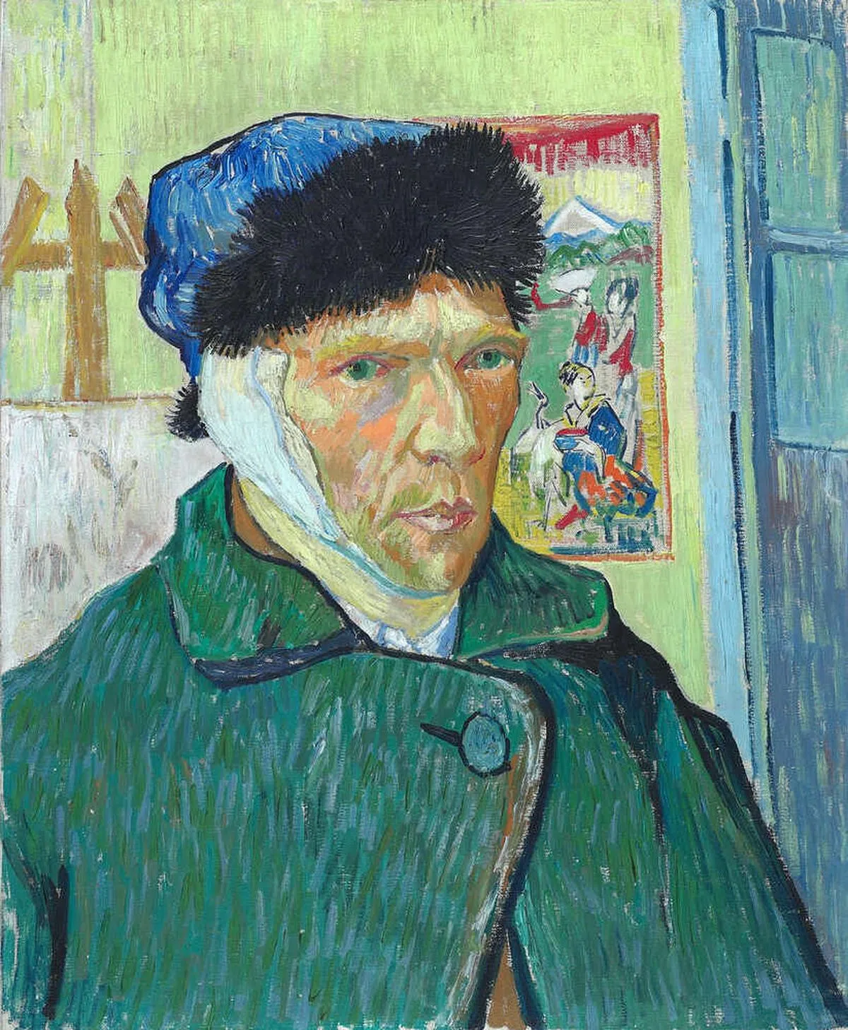 Self-portrait with bandaged ear，1889年（互联网）