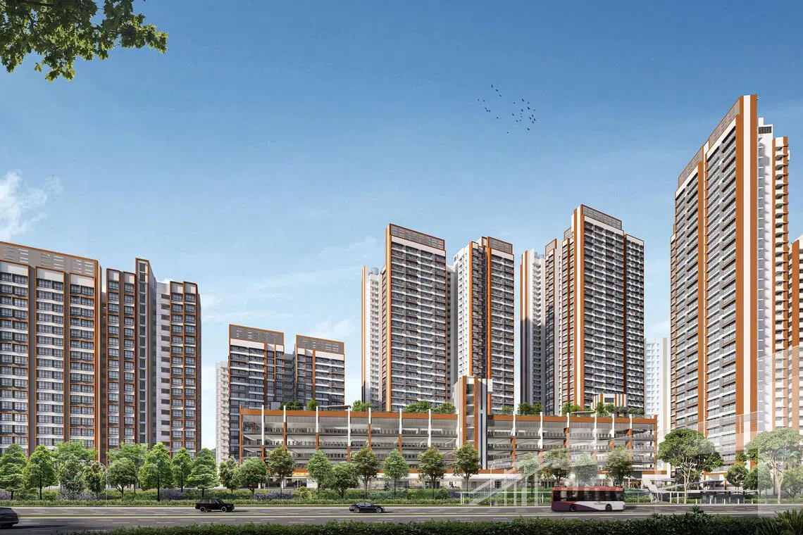 碧山Lakeview Cascadia归为黄金地段项目，提供二房式灵活和四房式单位。（建屋发展局构想图）
