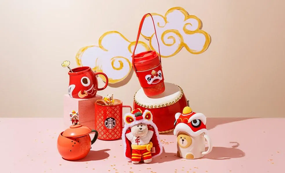 Starbucks“富贵熊仔系列”周边产品，以可爱方式庆祝春节。（品牌提供）