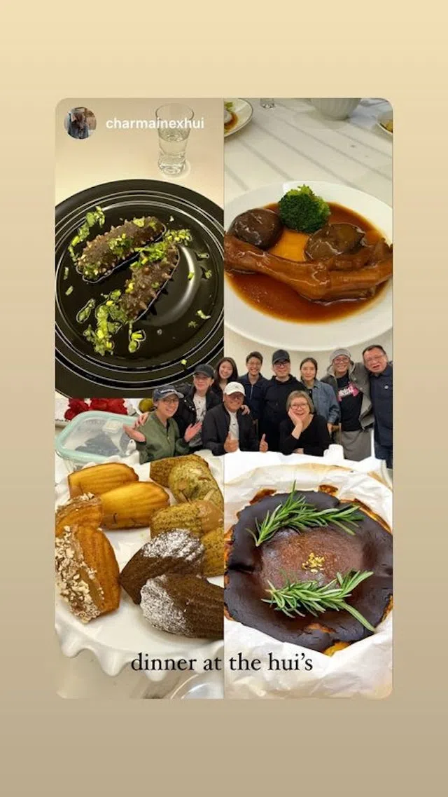 许绍雄在家中宴客，鲍鱼等美食全上桌。（取自许绍雄Instagram）
