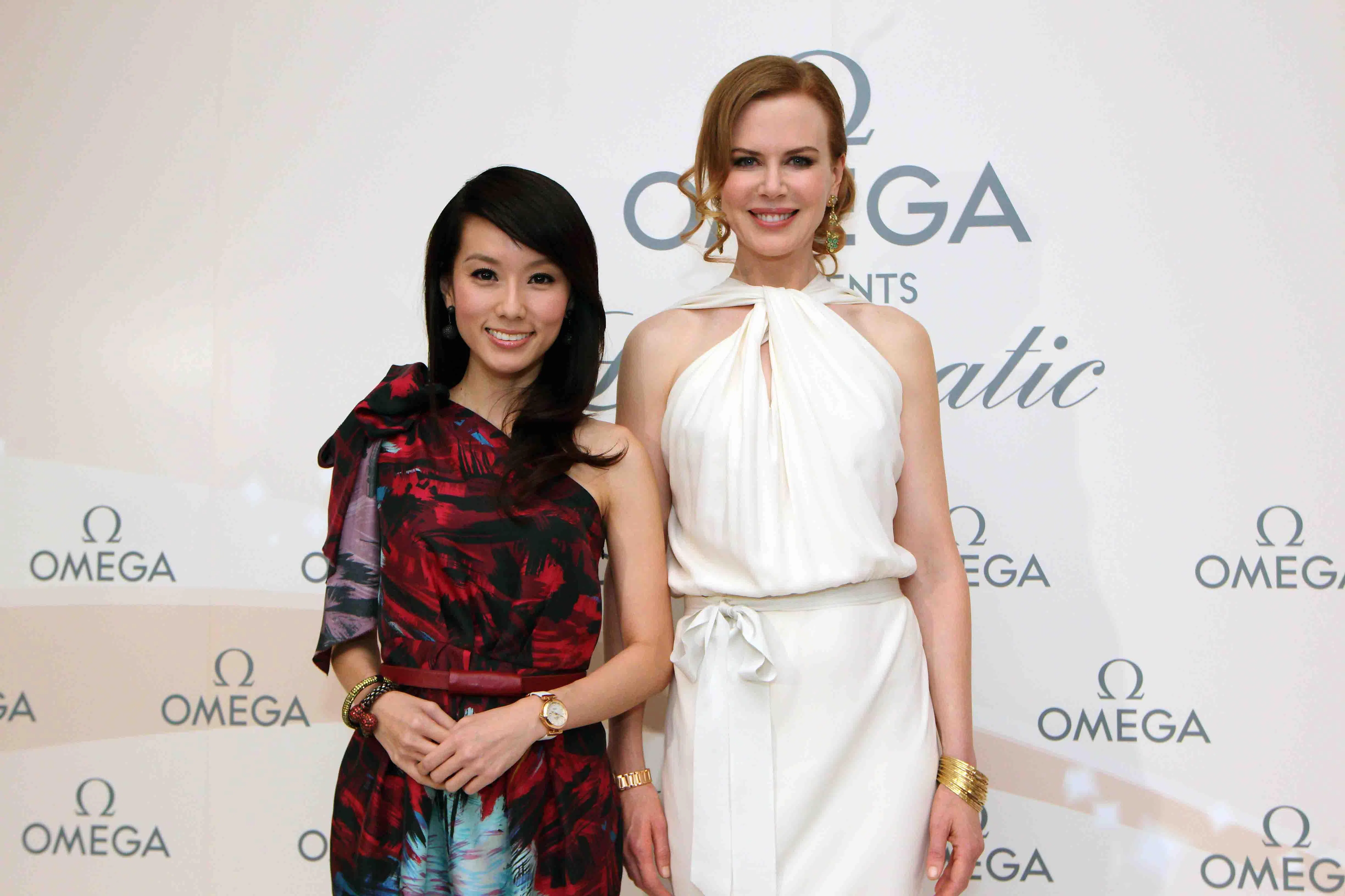 林湘萍（左）与妮可基曼（Nicole Kidman）于2010年同为名表代言，在中国北京为品牌站台。（档案照）