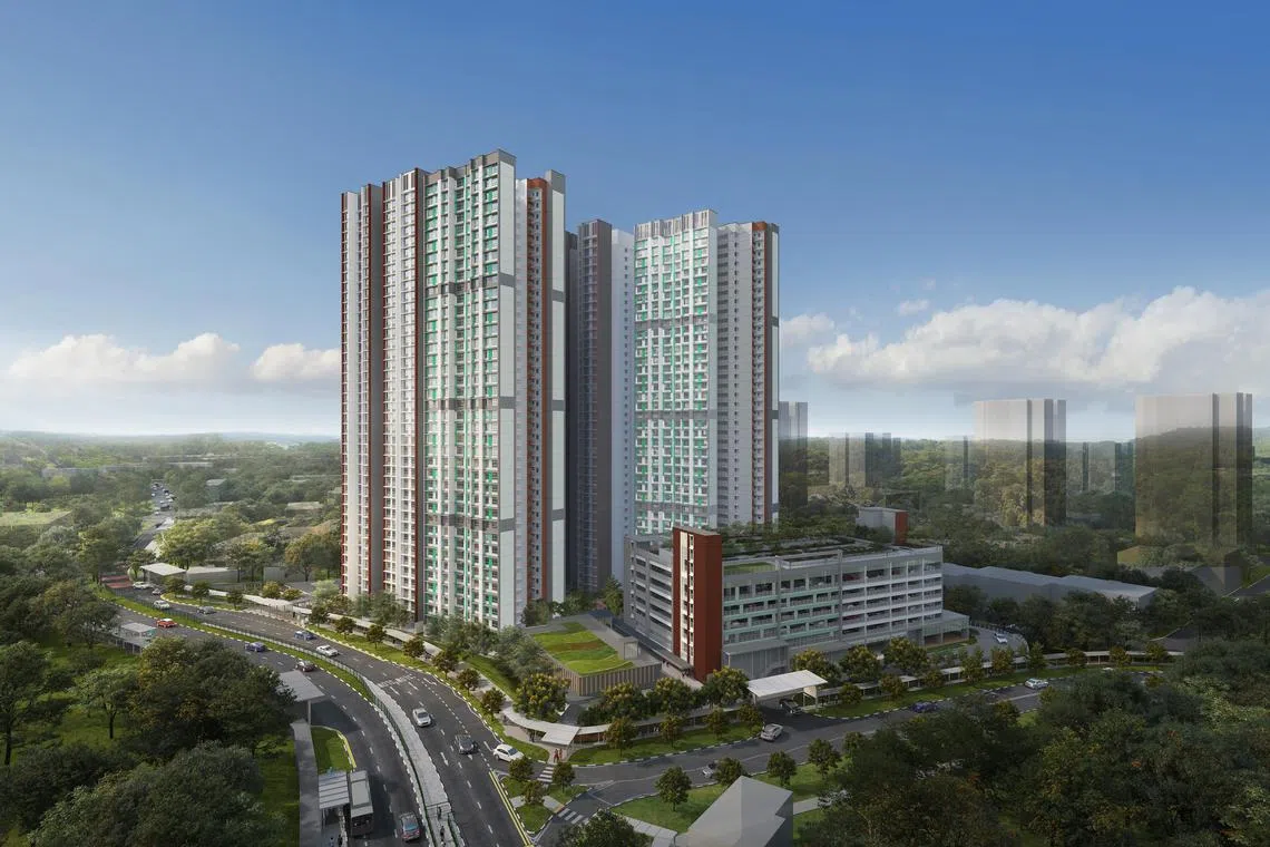 Toa Payoh Ascent是大巴窑首次归类为黄金地段的项目，提供二房式灵活单位至四房式单位，售价介于21万2000元至77万7000元。（建屋局构想图）