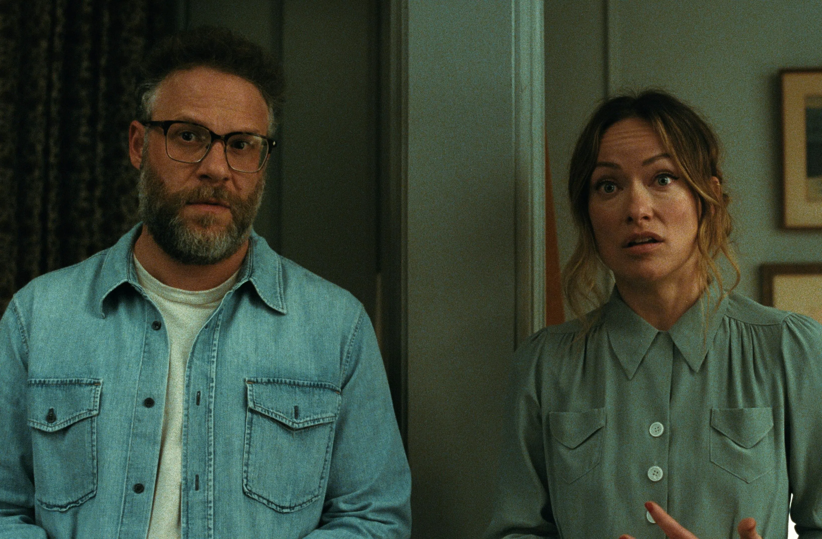 Seth Rogen（左）和Olivia Wilde在片中饰演一对从好友变夫妻的怨偶。（邵氏机构提供）