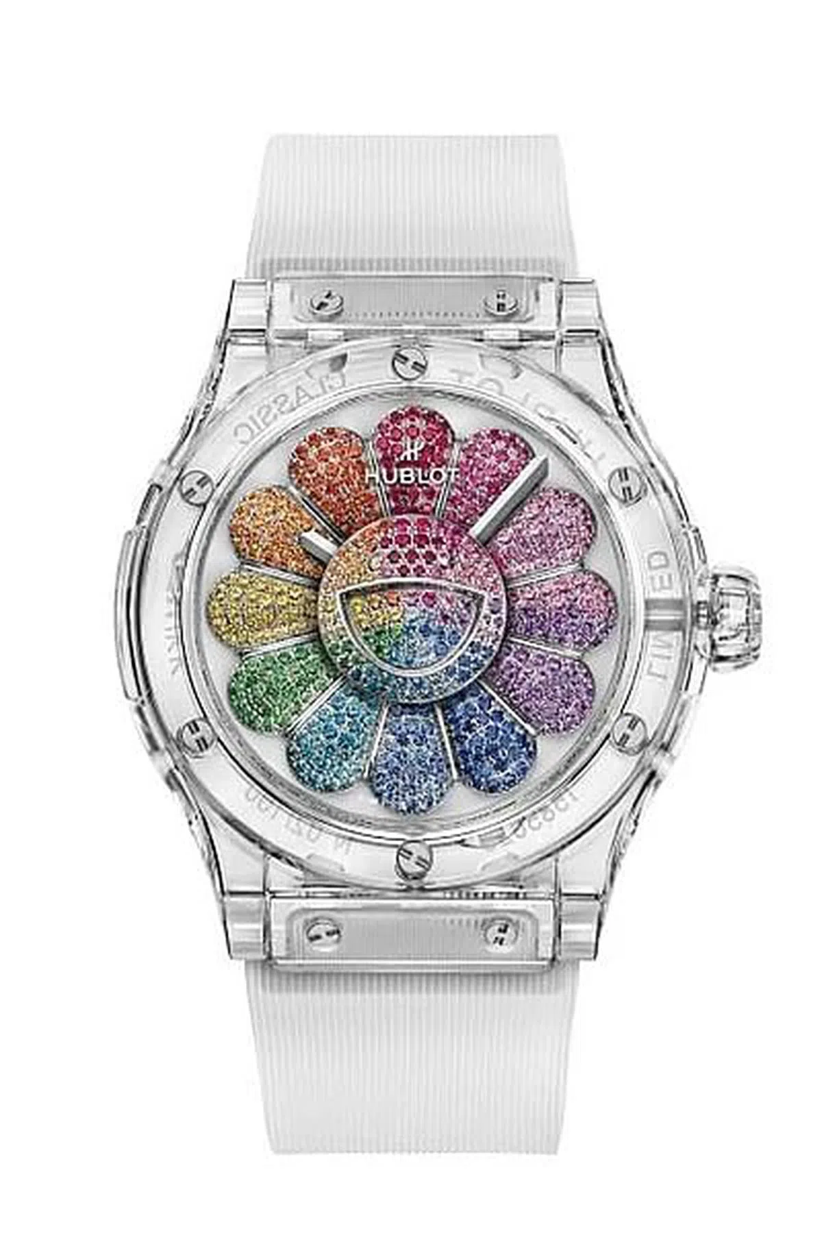 与艺术家村上隆合作的Classic Fusion Takashi Murakami Sapphire Rainbow腕表。（品牌提供）