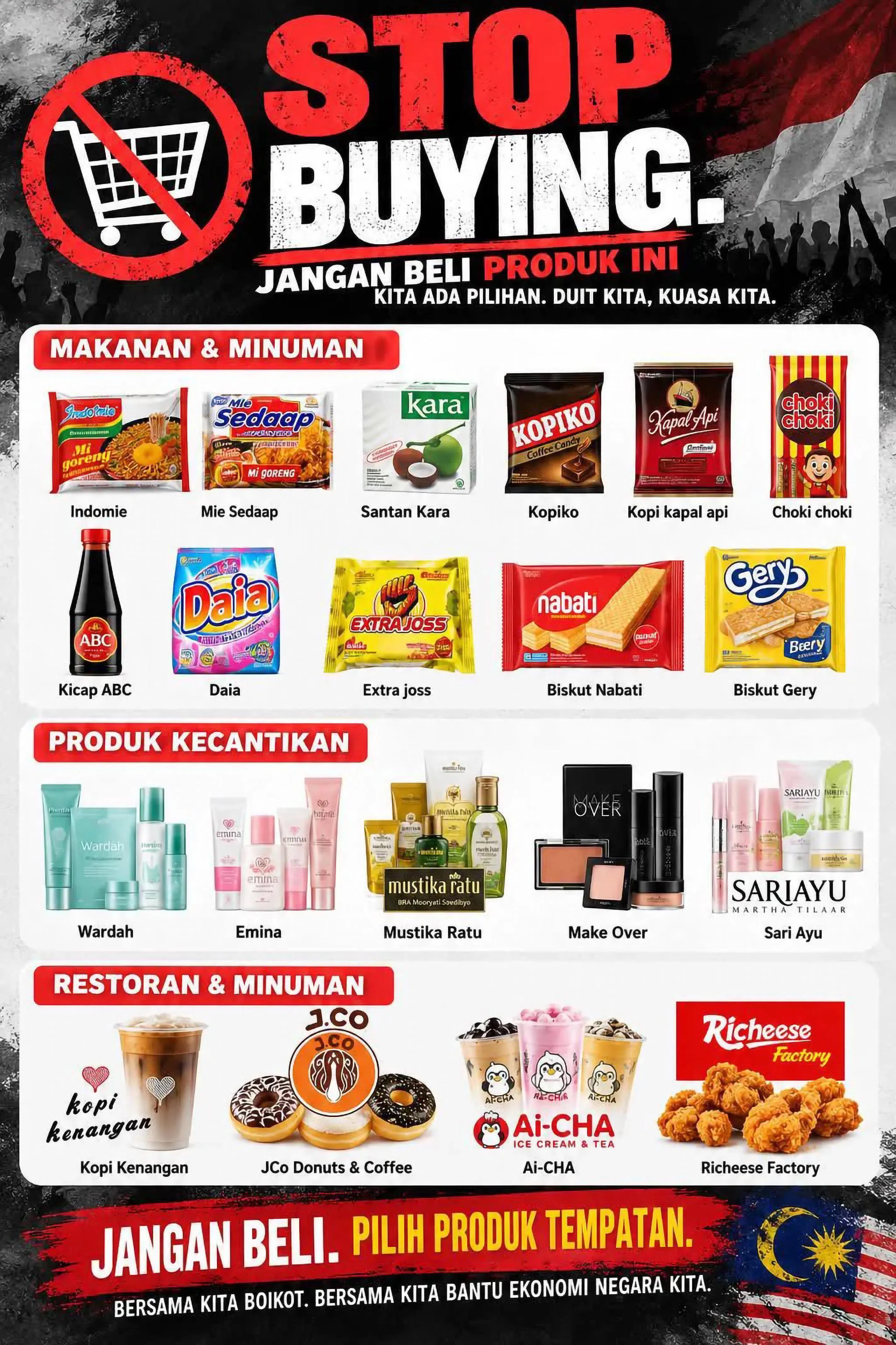 印尼品牌Kahf被指贬低其他国家后，马国网民对在当地销售的印尼品牌发起抵制行动。（取自社交媒体）