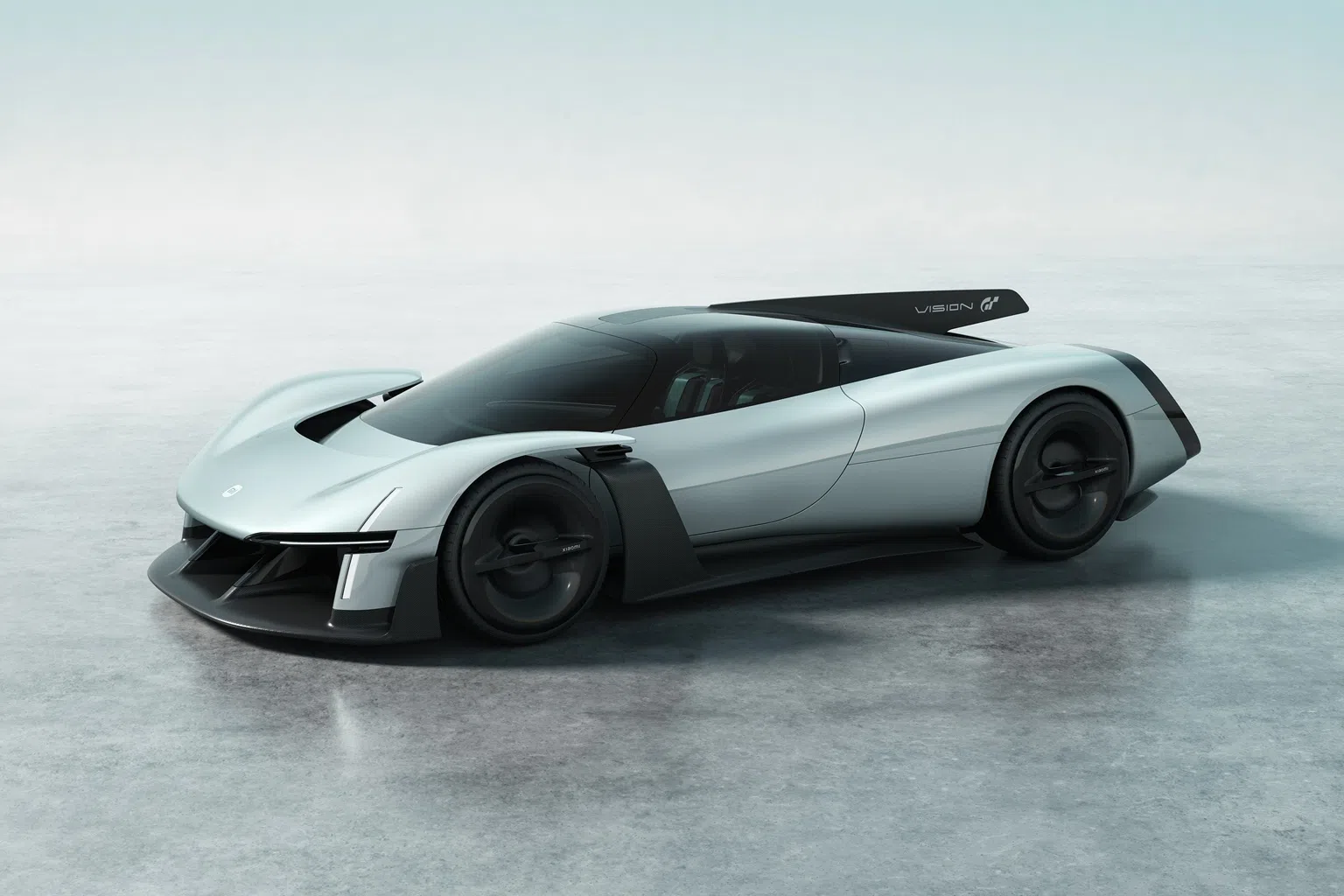 Xiaomi Vision Gran Turismo concept car, sculpted by wind for a sleek, aerodynamic form.