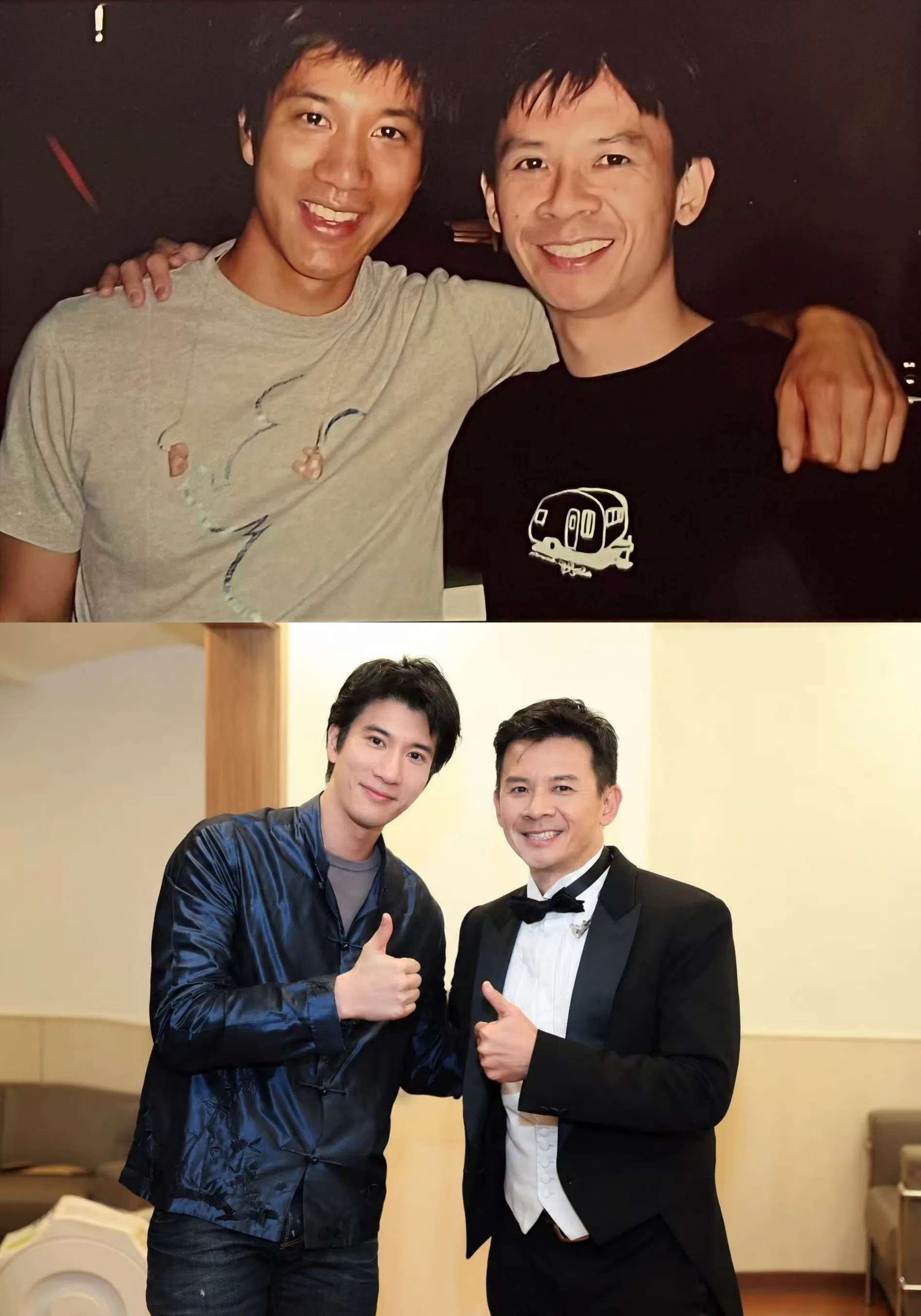 王力宏（左）与新加坡知名音乐制作人兼音乐总监吴庆隆认识超过30年，却是首次一起写歌。（爱合社区服务提供）