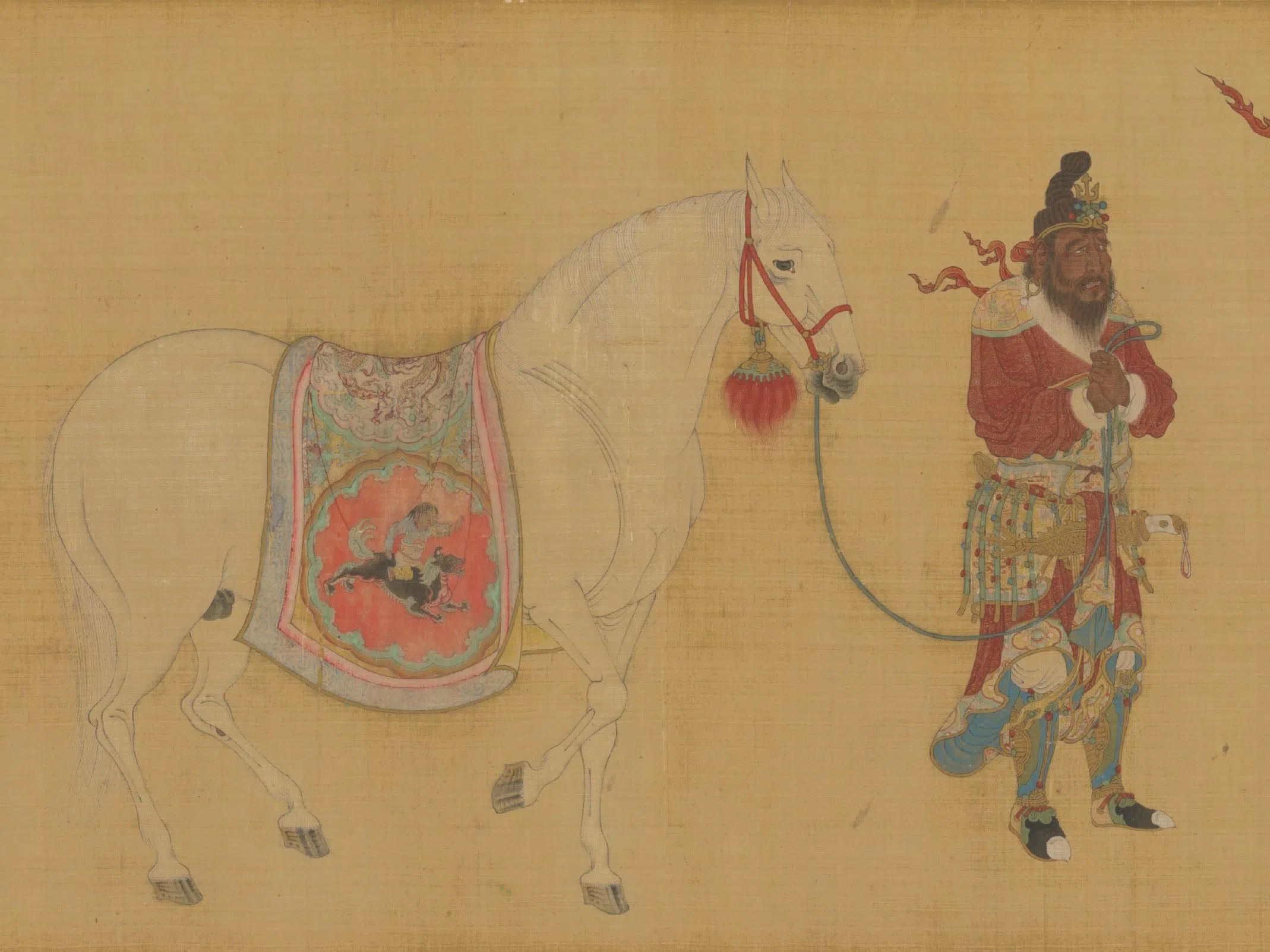 元代九峰道人描绘外国使臣进贡马匹场景的《三骏图》在香港故宫文化博物馆仅展一个月。（香港故宫文化博物馆提供）