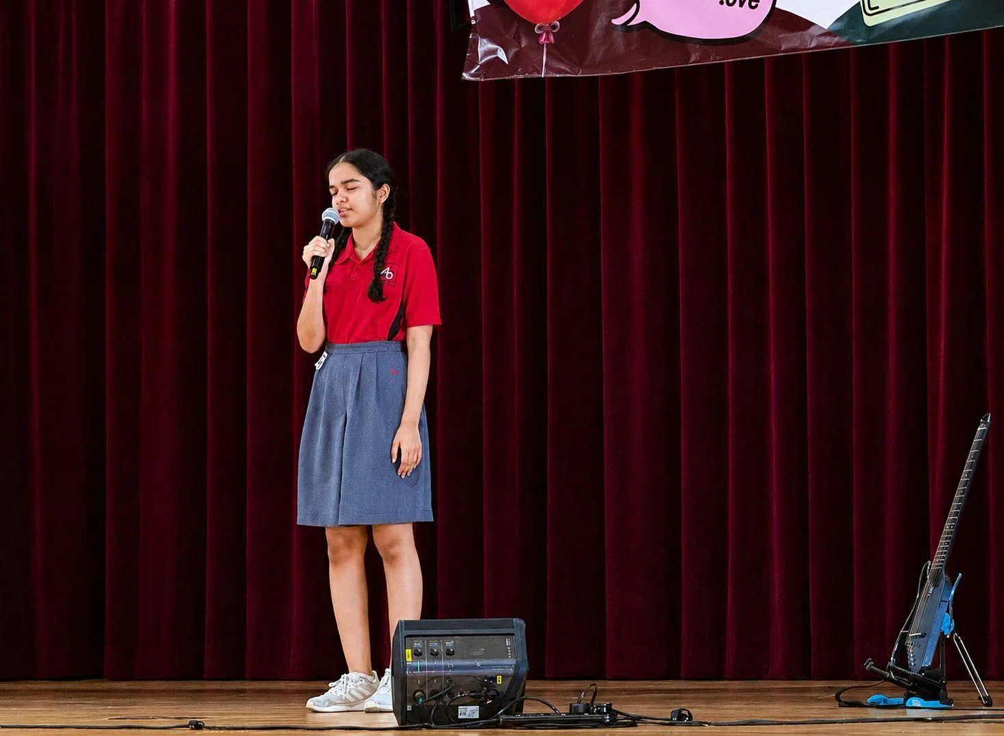 印族学生恬娜从幼儿园开始学习华文，希望借参赛提升华文能力，并勇敢走出舒适圈。（李画扬摄）
