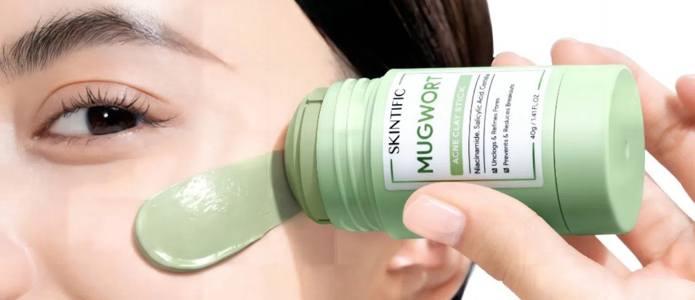 韩国Skintific管装泥面膜内含艾草等，有深层洁肤作用。（Skintific图片）