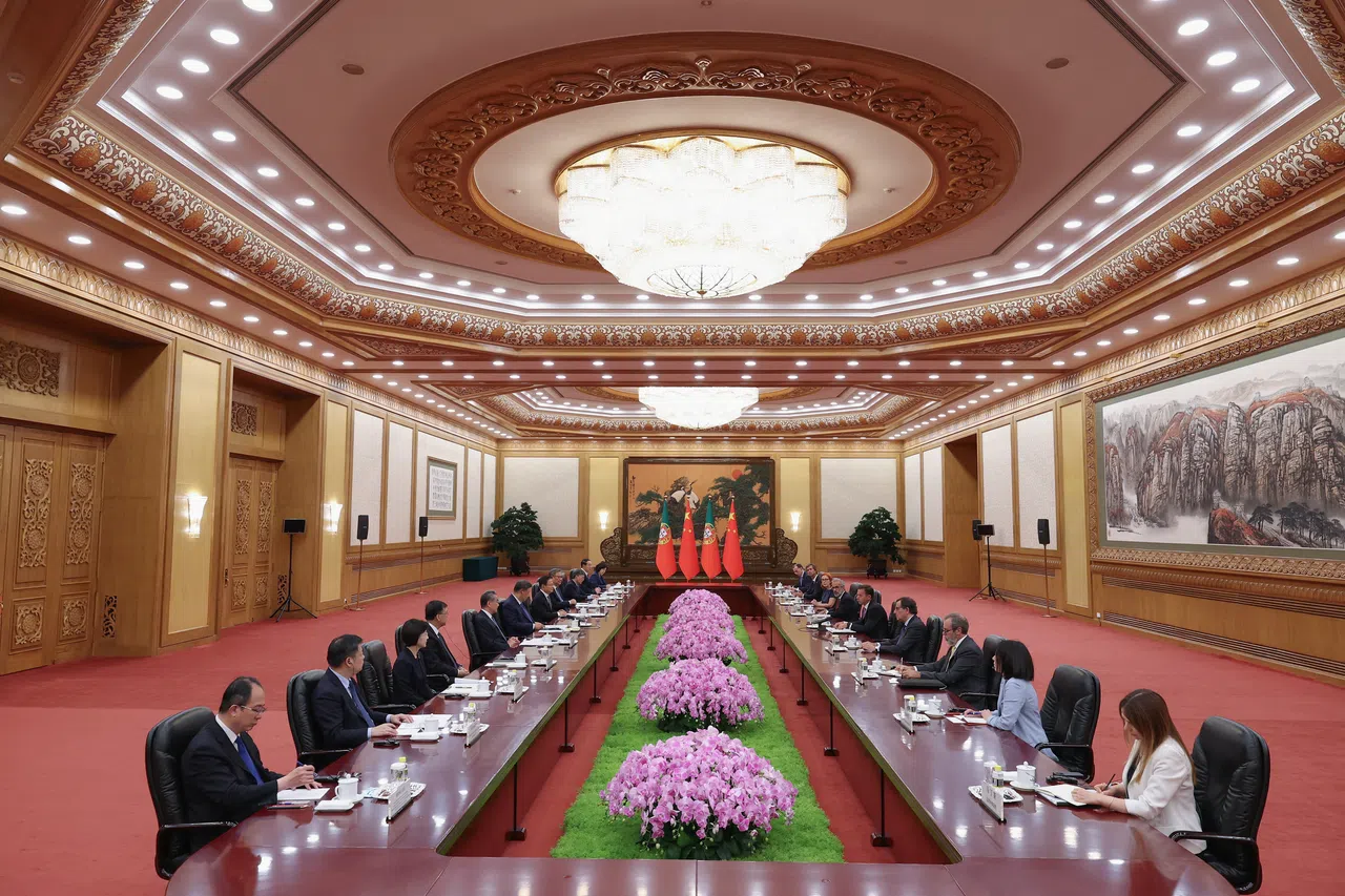 中国国家主席习近平星期二（9月9日）上午在北京人民大会堂会见葡萄牙总理蒙特内格罗。（路透社）