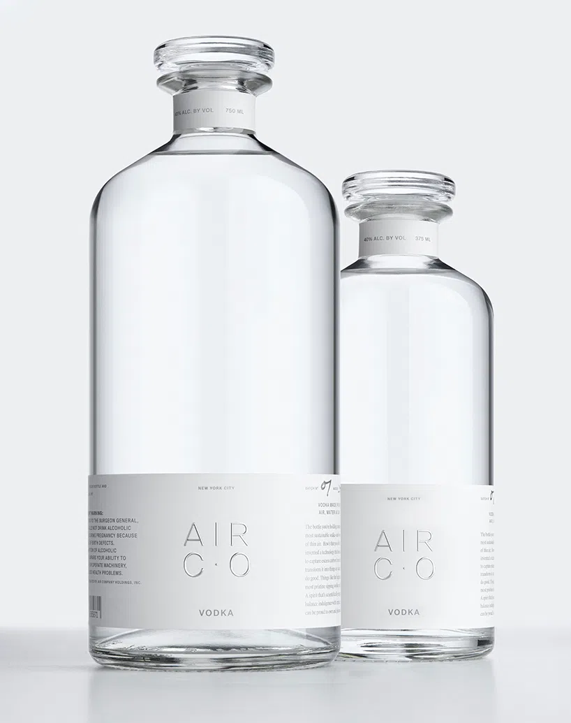 Air Company用空气制造的伏特加在2019年盲测比赛中获金奖。（取自品牌官网）