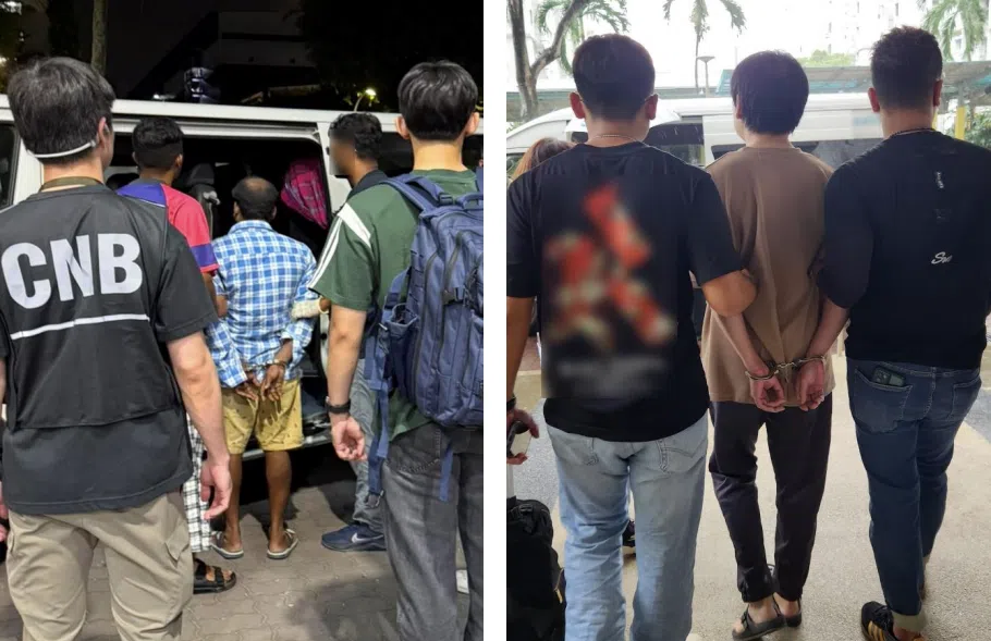 行动共逮捕九名年龄介于22岁至40岁的孟加拉籍男子。（中央肃毒局提供）