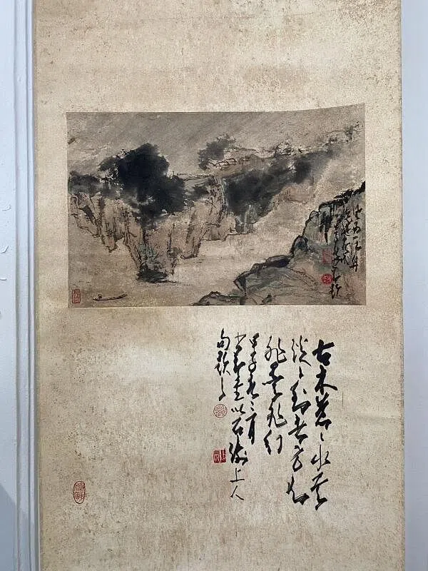 陈克湛1984年作《风雨一归舟》。这幅少有人看过的画作深受赵少昂的喜欢。（受访者提供）