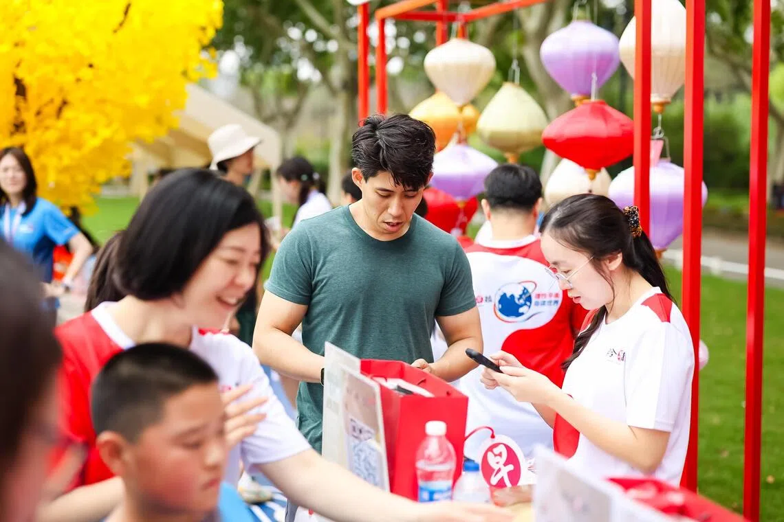 《联合早报》互动展台。（联合早报）