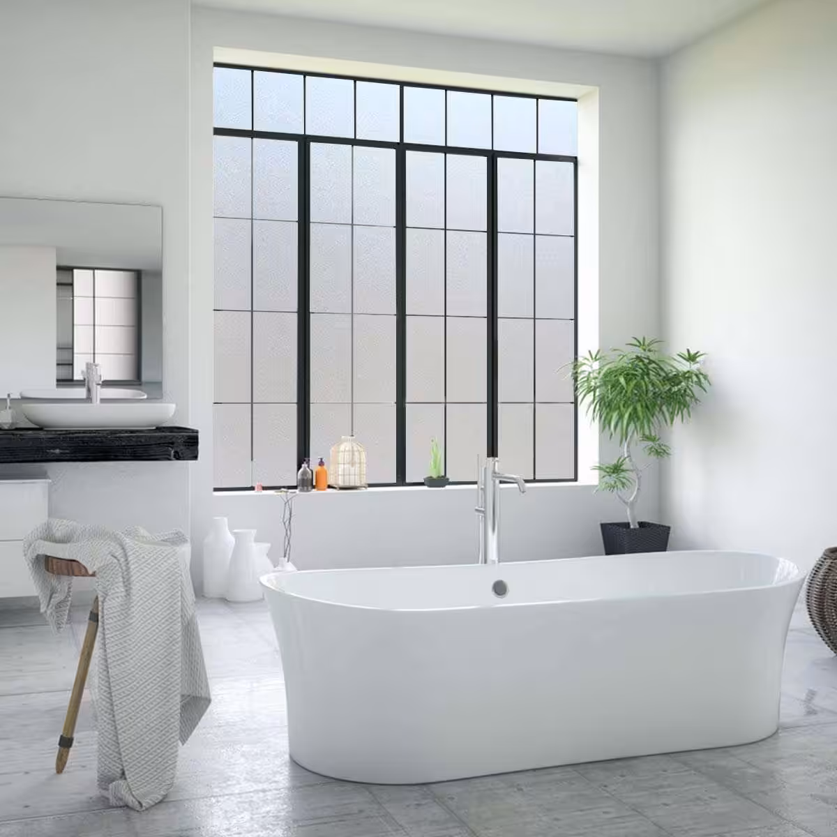 3D Matte Window Film Stained Glass Decorative Uv Window Sticker Privacy Frosted Self Adhesive Film Window Decal for Glass