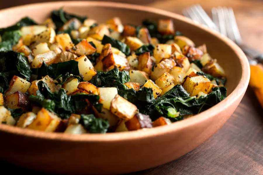 Gluten-Free Sautéed Potatoes With Black Kale and Nigella Recipe