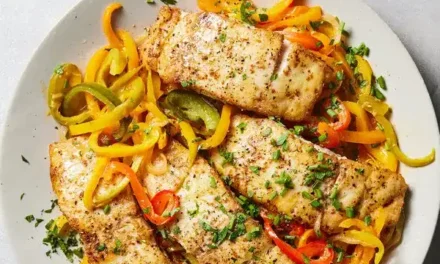 Gluten-Free Baked Fish with Slow-Cooked Peppers