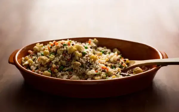 Gluten-Free Basmati Rice Pilaf With Cauliflower, Carrots, and Peas