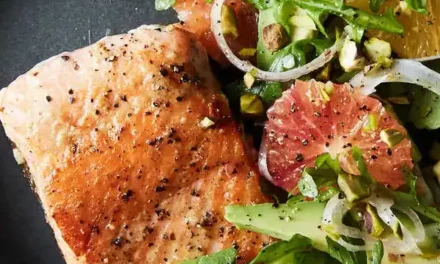 Gluten-Free Seared Salmon with Citrus and Arugula Salad: