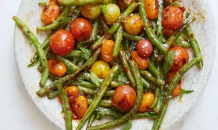 Blistered Green Beans and Tomatoes With Honey, Harissa, and Mint