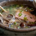 Salmon, Shiitakes, and Peas in Savory Broth (Gluten-Free)