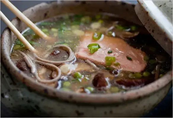 Salmon, Shiitakes, and Peas in Savory Broth, a nourishing bowl