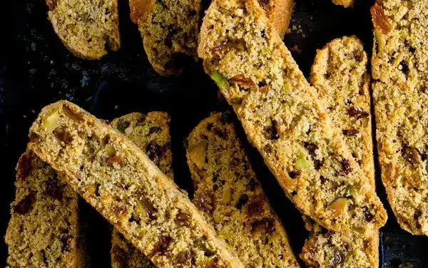 Gluten-Free Raisin Pistachio Biscotti