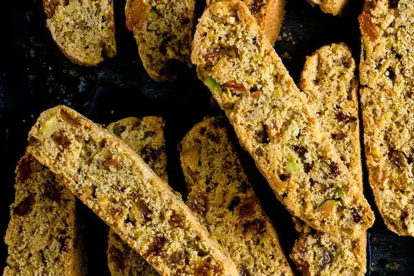 Gluten-Free Raisin Pistachio Biscotti