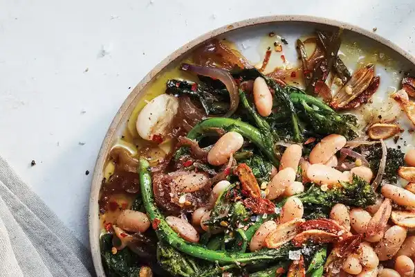 Gluten-Free Pressure Cooker Garlicky Beans With Broccoli Rabe