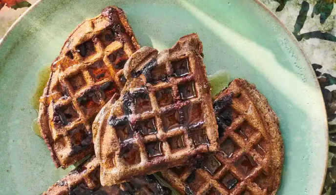 Gluten-Free Buckwheat Blueberry Waffles Absolute Nourishing 15-Minute recipe