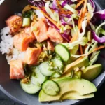 Gluten-Free Sesame Salmon Bowl, a great meal.
