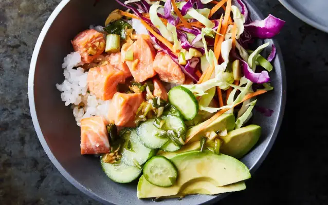 Gluten-Free Sesame Salmon Bowl, a great meal.