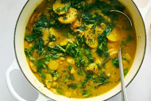 Golden Potato and Greens Soup – A Creamy, Nourishing Bowl of Comfort!